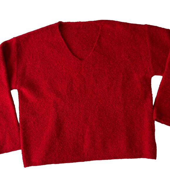 Commense Red V-Neck Sweater - Picture 2 of 9